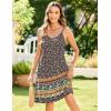 imageZeagoo Womens Summer Dress 2025 Loose Sleeveless Tshirt Dress V Neck Mini Dress Beach Sundress with PocketsBlack Floral