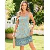 imageZeagoo Womens Summer Dress 2025 Loose Sleeveless Tshirt Dress V Neck Mini Dress Beach Sundress with PocketsBlue Apricot Floral