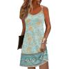 imageZeagoo Womens Summer Dress 2025 Loose Sleeveless Tshirt Dress V Neck Mini Dress Beach Sundress with PocketsBlue Apricot Floral
