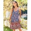 imageZeagoo Womens Summer Dress 2025 Loose Sleeveless Tshirt Dress V Neck Mini Dress Beach Sundress with PocketsBlue Orange