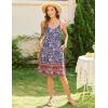 imageZeagoo Womens Summer Dress 2025 Loose Sleeveless Tshirt Dress V Neck Mini Dress Beach Sundress with PocketsBlue Orange