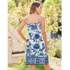 imageZeagoo Womens Summer Dress 2025 Loose Sleeveless Tshirt Dress V Neck Mini Dress Beach Sundress with PocketsBlue White Floral