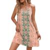 imageZeagoo Womens Summer Dress 2025 Loose Sleeveless Tshirt Dress V Neck Mini Dress Beach Sundress with PocketsOrange Pink