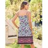 imageZeagoo Womens Summer Dress 2025 Loose Sleeveless Tshirt Dress V Neck Mini Dress Beach Sundress with PocketsWhite Rose Floral