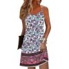 imageZeagoo Womens Summer Dress 2025 Loose Sleeveless Tshirt Dress V Neck Mini Dress Beach Sundress with PocketsWhite Rose Floral