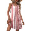 imageZeagoo Womens Summer Dress 2025 Loose Sleeveless Tshirt Dress V Neck Mini Dress Beach Sundress with PocketsRed White Stripe