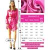 imageZeagoo Womens Stain Long Sleeve Dress Button Down Shirts Tunic Dresses Casual VNeck Mini Dress with BeltRed