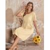 imageZeagoo Womens Summer Midi Dress Casual Short Sleeve ALine Cotton Linen Dress Flowly Beach Tunic Sundresses with Pockets 2025Beige