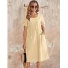 imageZeagoo Womens Summer Midi Dress Casual Short Sleeve ALine Cotton Linen Dress Flowly Beach Tunic Sundresses with Pockets 2025Beige