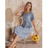 imageZeagoo Womens Summer Midi Dress Casual Short Sleeve ALine Cotton Linen Dress Flowly Beach Tunic Sundresses with Pockets 2025Blue Floral 02
