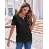 imageZeagoo Womens Summer Tops Casual Short Sleeve V Neck Shirts Business Dressy Work BlousesBlack