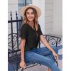 imageZeagoo Womens Summer Tops Casual Short Sleeve V Neck Shirts Business Dressy Work BlousesBlack