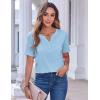 imageZeagoo Womens Summer Tops Casual Short Sleeve V Neck Shirts Business Dressy Work BlousesBlue