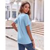 imageZeagoo Womens Summer Tops Casual Short Sleeve V Neck Shirts Business Dressy Work BlousesBlue