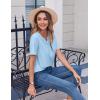 imageZeagoo Womens Summer Tops Casual Short Sleeve V Neck Shirts Business Dressy Work BlousesBlue
