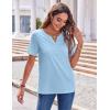 imageZeagoo Womens Summer Tops Casual Short Sleeve V Neck Shirts Business Dressy Work BlousesBlue
