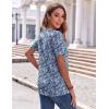 imageZeagoo Womens Summer Tops Casual Short Sleeve V Neck Shirts Business Dressy Work BlousesFloral Blue Multi