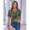 imageZeagoo Womens Summer Tops Casual Short Sleeve V Neck Shirts Business Dressy Work BlousesFloral Green