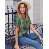 imageZeagoo Womens Summer Tops Casual Short Sleeve V Neck Shirts Business Dressy Work BlousesFloral Green