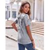 imageZeagoo Womens Summer Tops Casual Short Sleeve V Neck Shirts Business Dressy Work BlousesFloral Grey