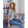 imageZeagoo Womens Summer Tops Casual Short Sleeve V Neck Shirts Business Dressy Work BlousesFloral Grey