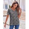 imageZeagoo Womens Summer Tops Casual Short Sleeve V Neck Shirts Business Dressy Work BlousesFloral Multi