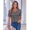 imageZeagoo Womens Summer Tops Casual Short Sleeve V Neck Shirts Business Dressy Work BlousesFloral Multi