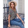 imageZeagoo Womens Summer Tops Casual Short Sleeve V Neck Shirts Business Dressy Work BlousesFloral Multi