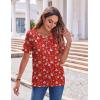 imageZeagoo Womens Summer Tops Casual Short Sleeve V Neck Shirts Business Dressy Work BlousesFloral Red