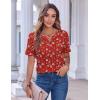 imageZeagoo Womens Summer Tops Casual Short Sleeve V Neck Shirts Business Dressy Work BlousesFloral Red
