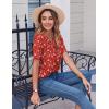 imageZeagoo Womens Summer Tops Casual Short Sleeve V Neck Shirts Business Dressy Work BlousesFloral Red