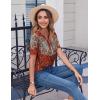imageZeagoo Womens Summer Tops Casual Short Sleeve V Neck Shirts Business Dressy Work BlousesFloral Red Multi