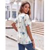 imageZeagoo Womens Summer Tops Casual Short Sleeve V Neck Shirts Business Dressy Work BlousesFloral White