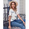 imageZeagoo Womens Summer Tops Casual Short Sleeve V Neck Shirts Business Dressy Work BlousesFloral White
