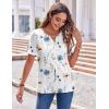 imageZeagoo Womens Summer Tops Casual Short Sleeve V Neck Shirts Business Dressy Work BlousesFloral White