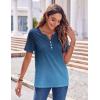 imageZeagoo Womens Summer Tops Casual Short Sleeve V Neck Shirts Business Dressy Work BlousesGradient Blue
