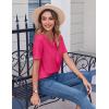 imageZeagoo Womens Summer Tops Casual Short Sleeve V Neck Shirts Business Dressy Work BlousesHot Pink