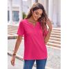 imageZeagoo Womens Summer Tops Casual Short Sleeve V Neck Shirts Business Dressy Work BlousesHot Pink