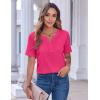 imageZeagoo Womens Summer Tops Casual Short Sleeve V Neck Shirts Business Dressy Work BlousesHot Pink
