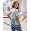 imageZeagoo Womens Summer Tops Casual Short Sleeve V Neck Shirts Business Dressy Work BlousesLeaf Blue