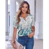 imageZeagoo Womens Summer Tops Casual Short Sleeve V Neck Shirts Business Dressy Work BlousesLeaf Blue