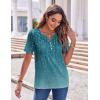 imageZeagoo Womens Summer Tops Casual Short Sleeve V Neck Shirts Business Dressy Work BlousesLeaf Green