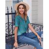 imageZeagoo Womens Summer Tops Casual Short Sleeve V Neck Shirts Business Dressy Work BlousesLeaf Green
