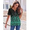 imageZeagoo Womens Summer Tops Casual Short Sleeve V Neck Shirts Business Dressy Work BlousesLeaf Green Black