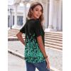 imageZeagoo Womens Summer Tops Casual Short Sleeve V Neck Shirts Business Dressy Work BlousesLeaf Green Black