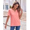 imageZeagoo Womens Summer Tops Casual Short Sleeve V Neck Shirts Business Dressy Work BlousesPink