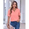 imageZeagoo Womens Summer Tops Casual Short Sleeve V Neck Shirts Business Dressy Work BlousesPink