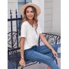imageZeagoo Womens Summer Tops Casual Short Sleeve V Neck Shirts Business Dressy Work BlousesWhite
