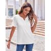 imageZeagoo Womens Summer Tops Casual Short Sleeve V Neck Shirts Business Dressy Work BlousesWhite