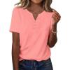 imageZeagoo Womens Summer Tops Casual Short Sleeve V Neck Shirts Business Dressy Work BlousesPink